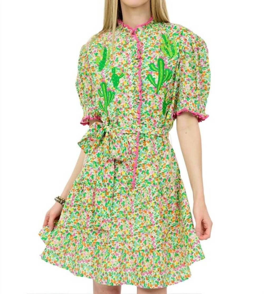 NEW SISTER MARY ditsy floral nopal dress in green
